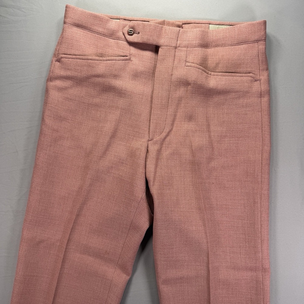 VTG Sansabelt By Jaymar-Ruby Pants Mens 32x30 Golf Pants USA Pink Pleated
